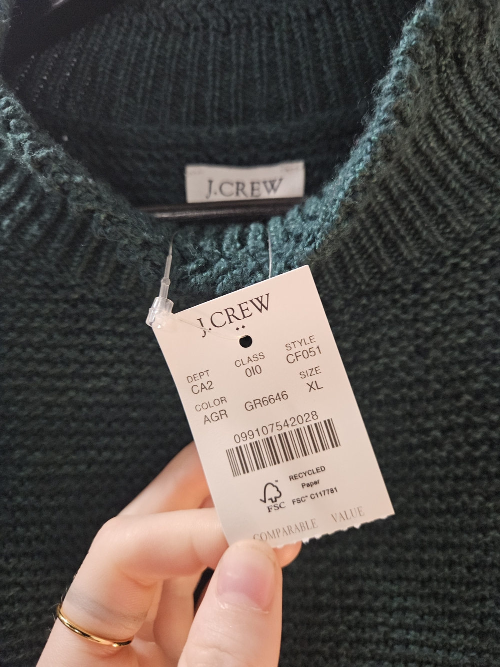 NWT J. Crew Factory Mockneck Cable Sleeve Sweater - Picture 5 of 7